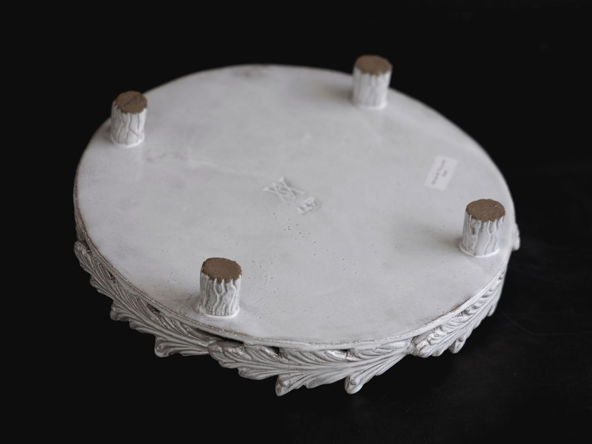 Astier de Villatte 脚付ラウンド・リーフプレート 28.5cm/Setsuko