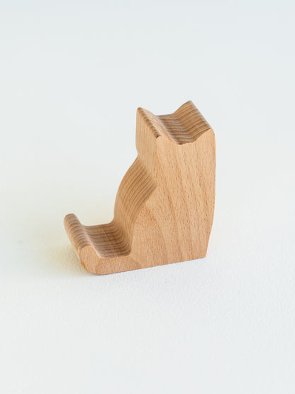 CAT BEECHWOOD PHONE STAND（猫のスマートフォンスタンド）