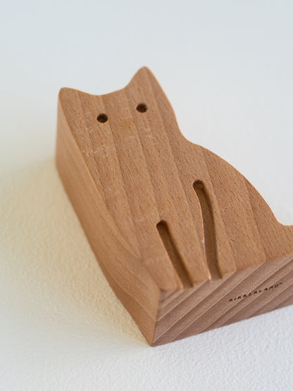 CAT BEECHWOOD PHONE STAND（猫のスマートフォンスタンド）