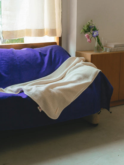 fog linen work × Orné de Feuilles コットンブランケット