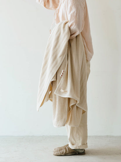 fog linen work × Orné de Feuilles コットンブランケット