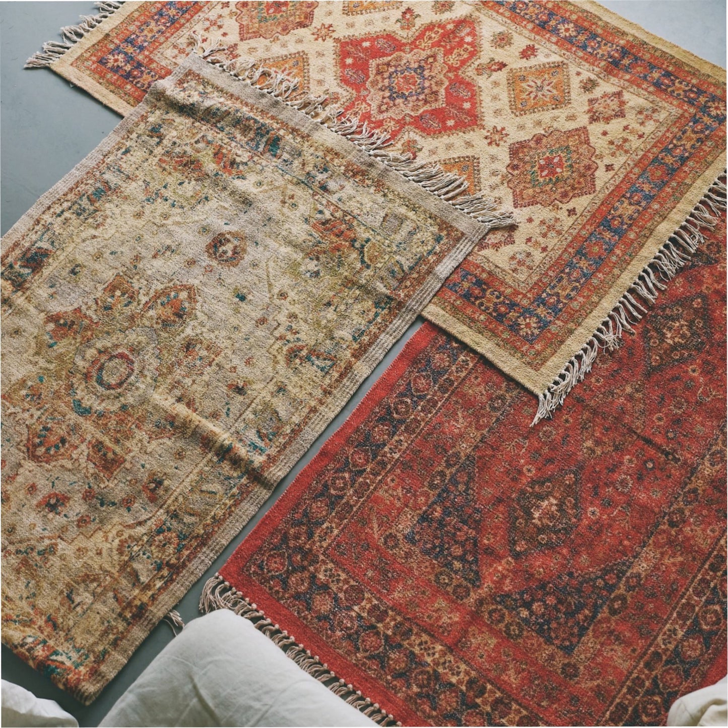 【受注販売】ヴィンテージ調プリントラグ（93×147cm）