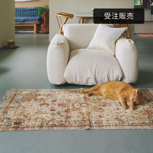 【受注販売】ヴィンテージ調プリントラグ（93×147cm）