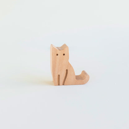 CAT BEECHWOOD PHONE STAND（猫のスマートフォンスタンド）