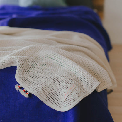 fog linen work × Orné de Feuilles コットンブランケット