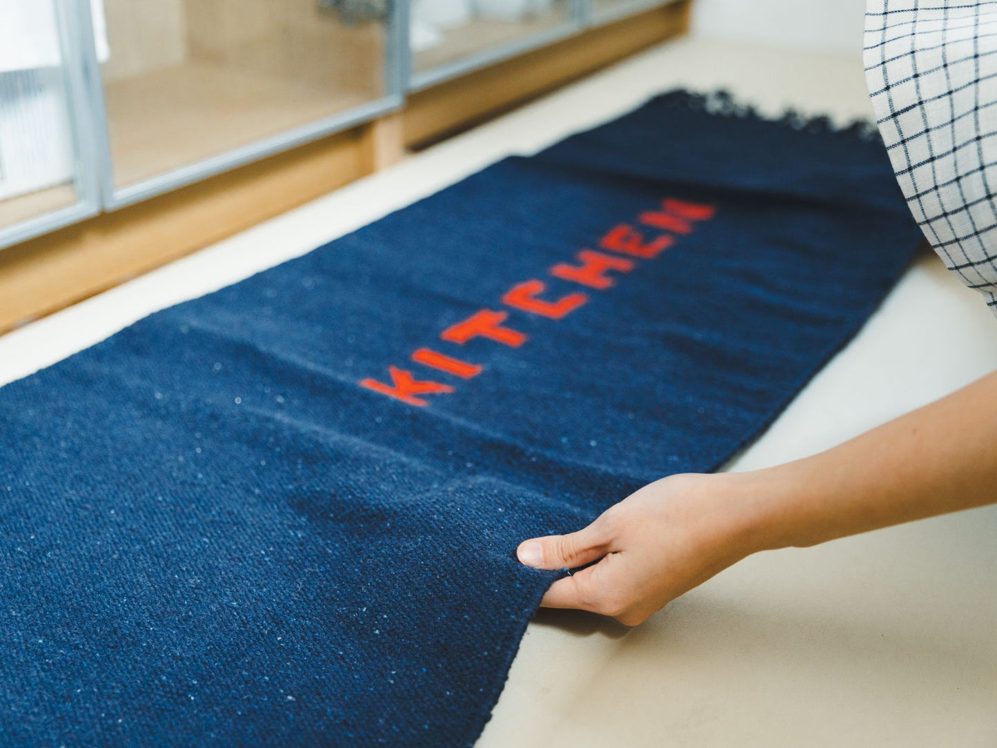 HANDLOOMED RECYCLE YARN KITCHEN MAT 45︎×120cm（キッチンマット）
