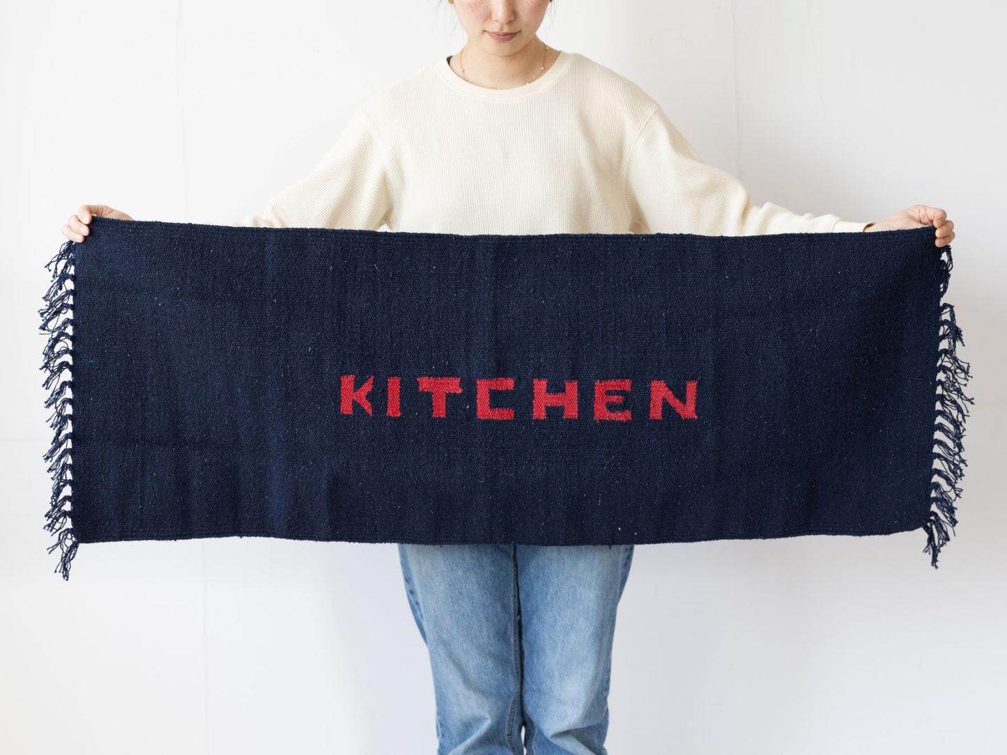 HANDLOOMED RECYCLE YARN KITCHEN MAT 45︎×120cm（キッチンマット）