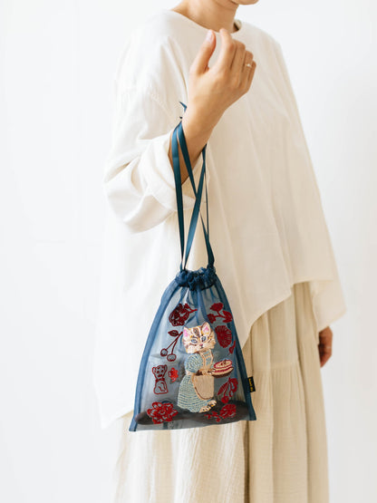 Nathalie Lete／Organdy Drawstring pouch（巾着刺繍ポーチ）
