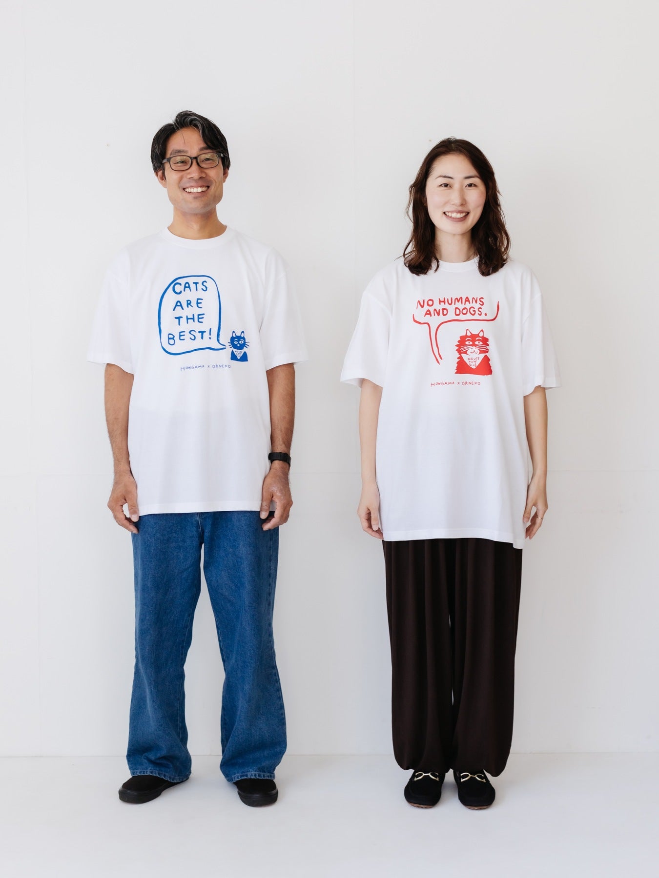 XLサイズ着用イメージ（男性176cm、女性168cm）※同じ型のTシャツのデザイン違いです