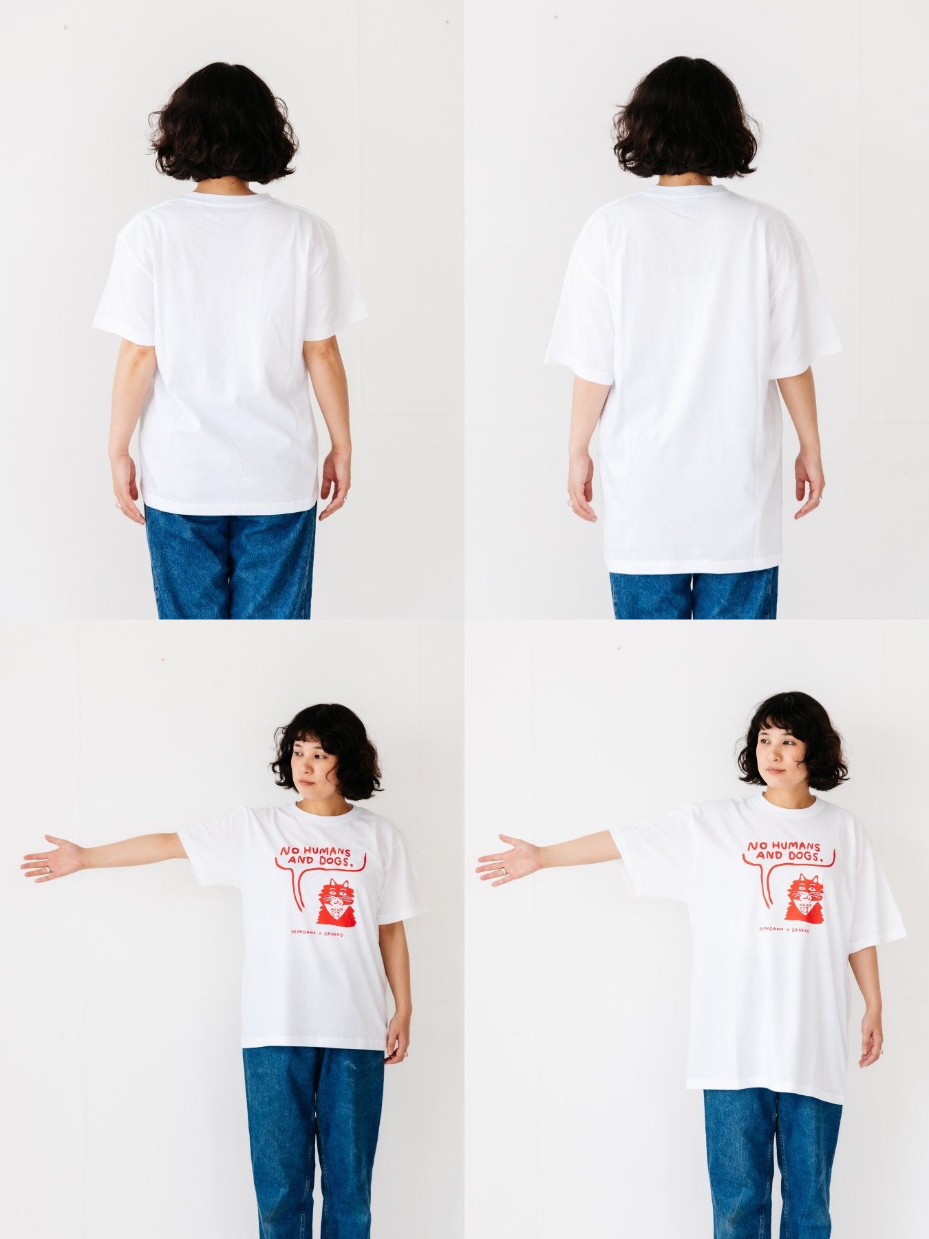 画像の左：Mサイズ、右：XLサイズ（モデル158cm）