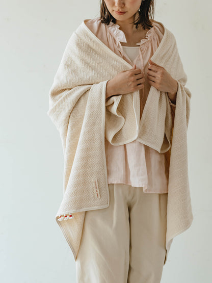 fog linen work × Orné de Feuilles コットンブランケット
