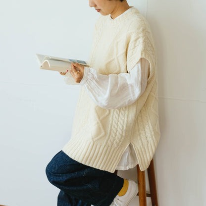 ichi ケーブルノースリーブベスト